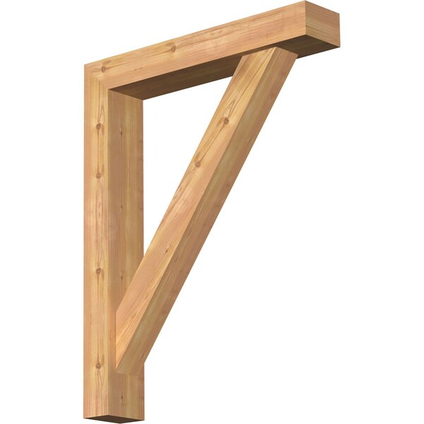 Ekena Millwork Traditional Block Smooth Bracket w/ Offset Brace, Western Red Cedar, 5 1/2"W x 30"D x 38"H BKT0604X30X38TRA05SWR - main